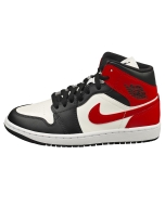 Nike AIR JORDAN 1 MID Women Fashion Trainers in Black White Red