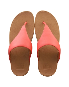 FitFlop LULU LEATHER TOEPOST Women Platform Sandals in Rosy Coral